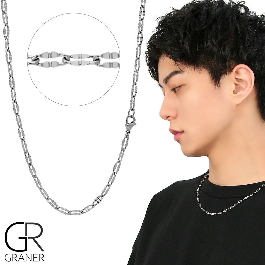 GRANER ステンレス ペタル ネックレス 太 ステンレスチェーン チェーン 金属アレルギー対応 アレルギーフリー 肌に優しい デリケート肌 ニッケルフリー ...