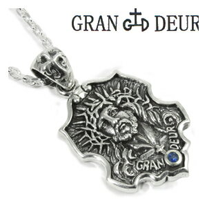 GRAN DEUR キリスト シルバーネックレス シルバーアクセサリー メンズ ネックレス ブルーサファイア シルバー925 男性用 イエスキリスト メンズネックレス 男性用ネックレス ブランド プレゼント 人気 彼氏 おしゃれのサムネイル