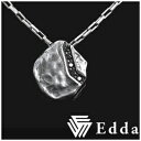 Edda エッダ ナチュラルプレート ブラックジルコニアライン シルバーネックレス メンズ ネックレス ジルコニア シルバー SILVER925 男性用 メンズ...