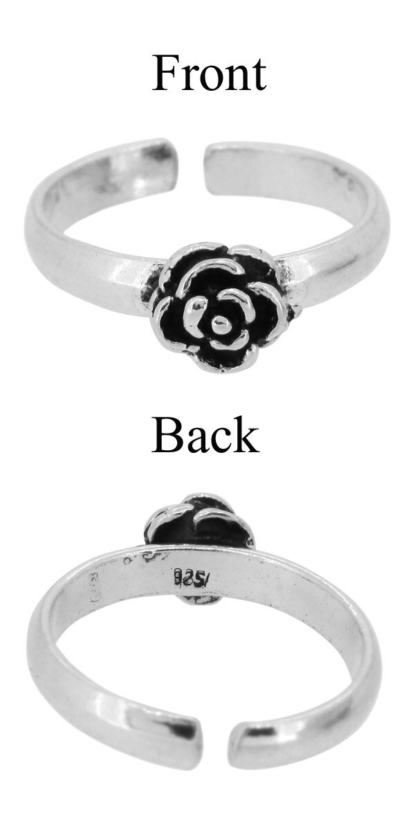 バラの花 トゥーリング フリーサイズ シルバーアクセサリー レディース トゥリング 女性用 ToeRing トーリング シルバートゥーリング シルバー925トゥリング プレゼント 人気 かわいい おしゃれ