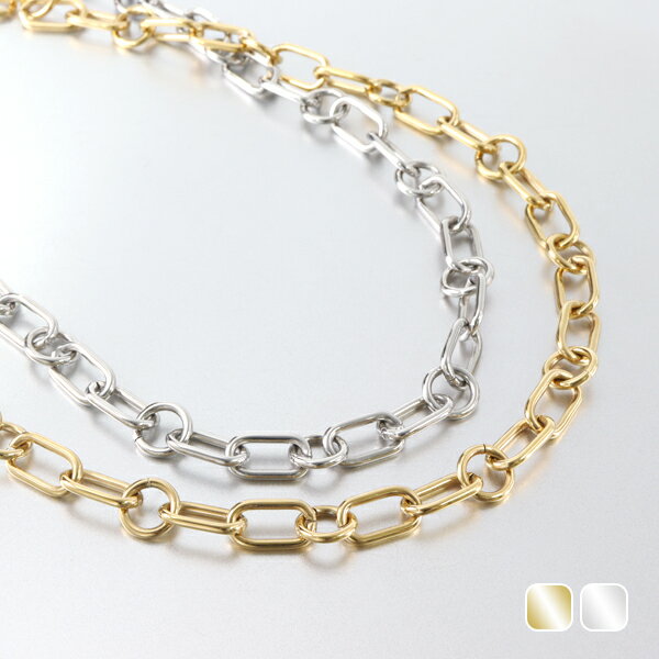 VAYACONDIOS 選べる2カラー ステンレス チェーン ネックレス 50cm マンテル 自由調節 ステンレスチェーン ステンレスネックレス サージカルステ...