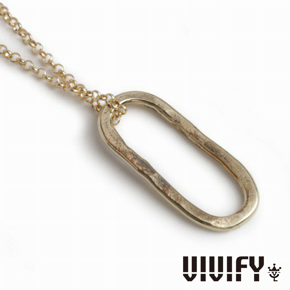 VIVIFY ビビファイ アクセサリー ネックレス ゴールド K10 槌目 Rectangle Top Necklace