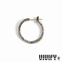 VIVIFY ビビファイ アクセサリー フープピアス シルバー K18ゴールドポスト 槌目 Hoop Pierce w Gold L 1P 片耳用