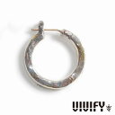 VIVIFY ビビファイ アクセサリー フープピアス シルバー K18ゴールドポスト 槌目 Hoop Pierce 3mm body w Gold L 1P 片...