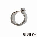 VIVIFY ビビファイ アクセサリー フープピアス シルバー K18ゴールドポスト 槌目 Hoop Pierce M w Gold 1P 片耳用
