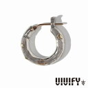 VIVIFY ビビファイ アクセサリー フープピアス シルバー K18ゴールドポスト ThreeSides 槌目 Hoop Pierce M w Gold 1P...