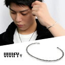 VIVIFY ビビファイ シンプル サイド アラベスク バングル シルバー 腕輪 ブレスレット 唐草 唐草模様 プレーン 四角 スクエア メンズ レディース 男...
