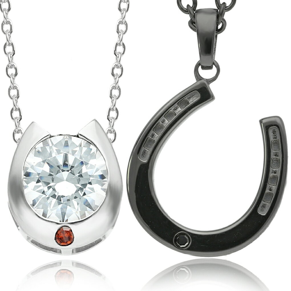 刻印 無料 ペアネックレス ダイヤモンド カップル ホースシュー 馬蹄 close to me シルバー 925 ペア ..