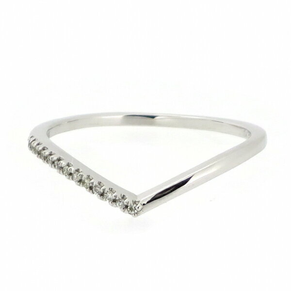 Vゴールドリングウェーブダイヤモン...