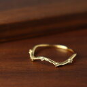 K18 ダイヤモンド ウェーブ リング 18金 18k ゴールド 指輪 曲線 ミル打ち かわいい 可愛い 普段使い デイリー カジュアル 華やか アクセサリー 誕生日 レディース 女性 記念日 ギフト プレゼント おしゃれ