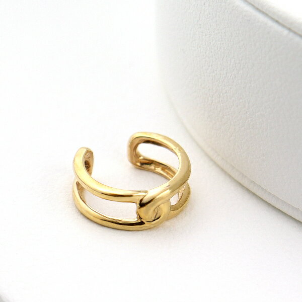 K10 ゴールド イヤーカフ 1P 片耳用 クロスライン ノンホールピアス イエローゴールド 10金 10k シンプル 上品 綺麗 地金 アクセサリー レディー...