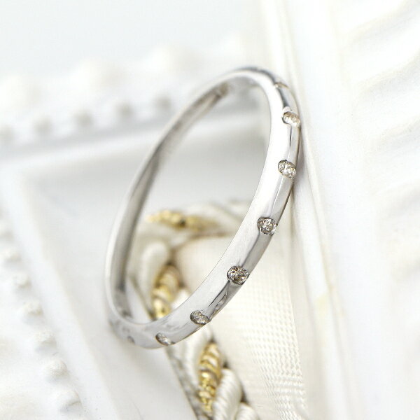 K18ダイヤモンドエタニティ甲丸リ...