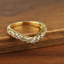K18 1.0ct 大粒 ダイヤモンド エタニティリング 指輪 エタニティ ゴールド リング 18金 18k 1ct 1カラット V字 Vライン 華やか 上品 ...