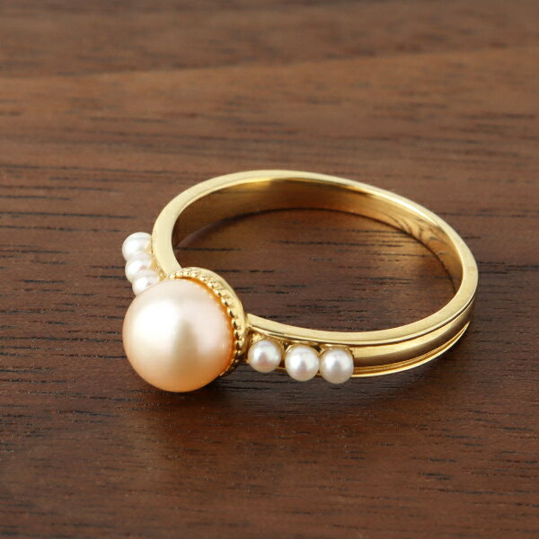 K18 大粒 真珠 ピンクパール リング 18金 18k ゴールドリング パール 淡水パール ゴールド 天然 指輪 華やか 上品 かわいい 普段使い パーティー...