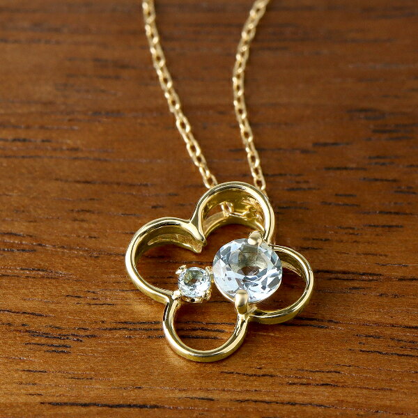 K18 アクアマリン フラワー ネックレス 花 天然石 18金 18k ゴールド 誕生石 3月 シンプル 華やか かわいい 可愛い 普段使い デイリー アクセサリー ペンダント レディース 女性 ギフト 記念日 誕生日 プレゼント おしゃれ 彼女