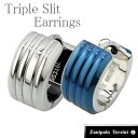Zanipolo Terzini トリプルスリット ワイド フープ ステンレスピアス 1P 片耳用 フープピアス リング 金属アレルギー メンズ ピアス 男性用 ザニポロ メンズピアス 男性用ピアス プレゼント 人気 おしゃれ かっこいい