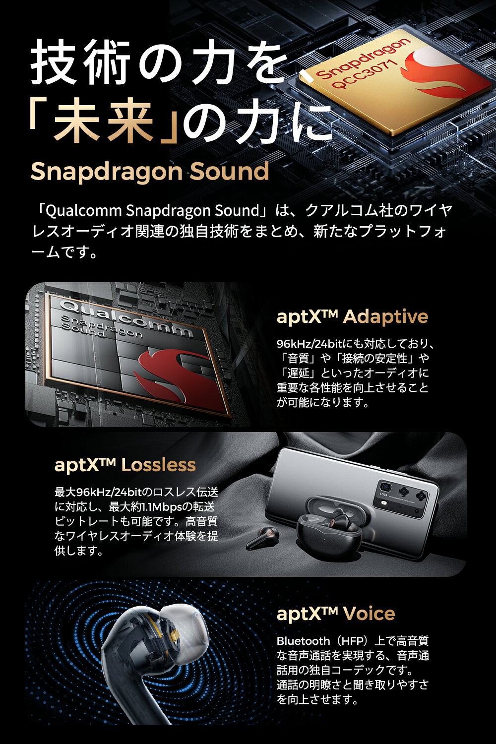 「VGP2024金賞、コスパ大賞」ワイヤレスイヤホン Bluetooth 5.3 マルチポイント SOUNDPEATS Air4 Pro 完全ワイヤレスイヤホン イヤホン Snapdragon Sound/aptX adaptive LossLess/ aptX voice 13mmダイナミックドライバー ANCノイズキャンセリング 外音取り込み機能 最大26H ginto-1-10000021 ひまわり生活専門店 サンプル画像3