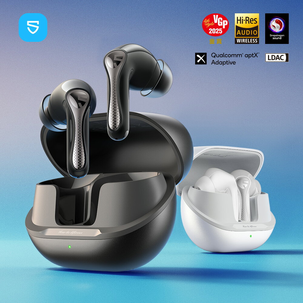【VGP2025金賞】ワイヤレスイヤホン SOUNDPEATS Air5 Pro ノイズキャンセリング 完全ワイヤレスイヤホン Bluetooth 5.4 イヤホン LDAC/aptX Lossless ハイレゾ Snapdragon Sound対応 高音質 最大35h再生 マルチポイント AN外音取り込みモード マイク付 IPX5防水 専用アプリ