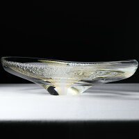 伊藤泰三作 SUN GLASS STUDIO KYOTO ガラスのコンポート 花器 水 花瓶 水鉢 ガラス...