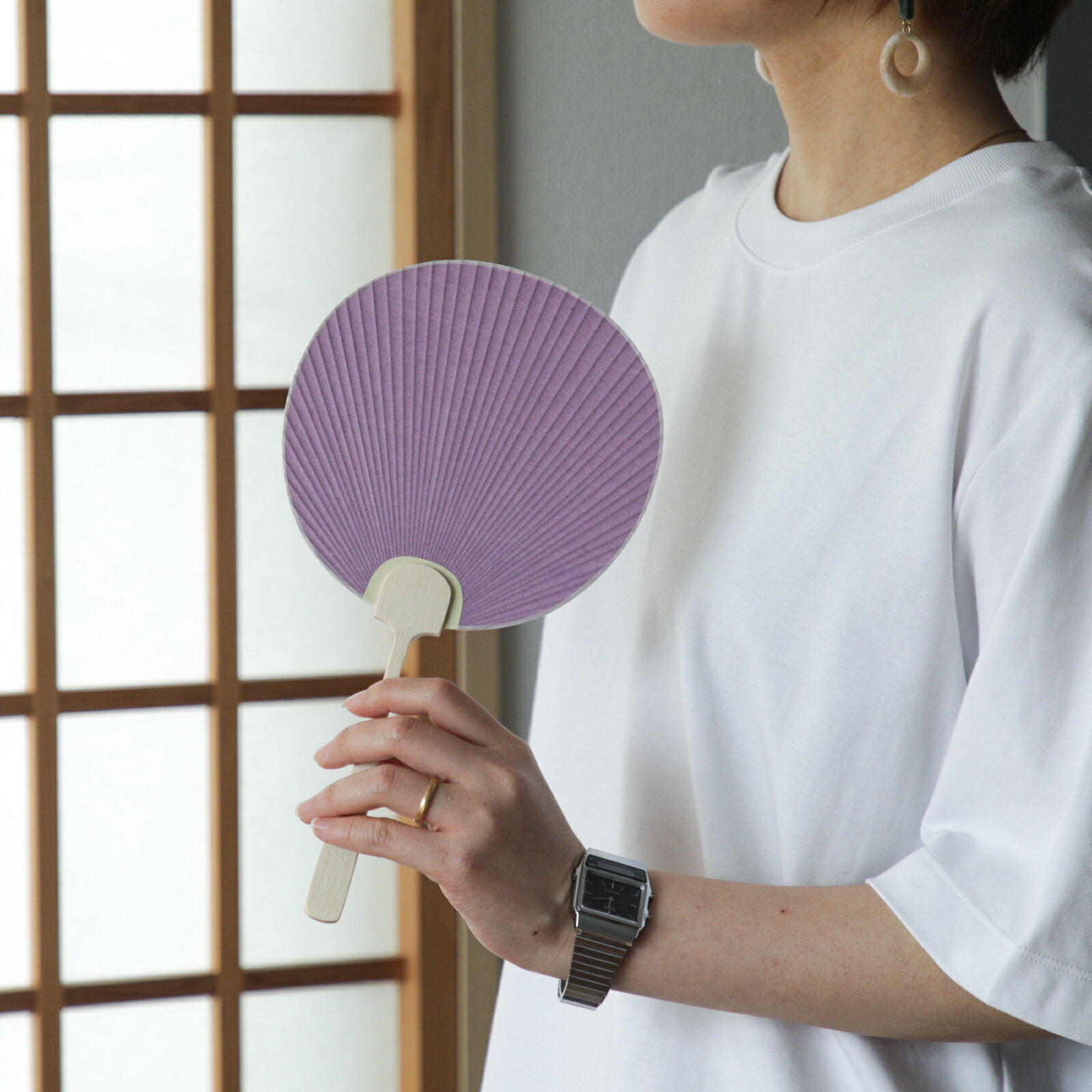 うちわ 京うちわ Sサイズ 公長齋小菅 麻 綿 おしゃれ ドア 玄関 シンプル ギフト 伝統工芸 日本製 made in japan 伝統工芸 工芸品 民藝 手仕事 和装 小物 京都 ぎんやんま