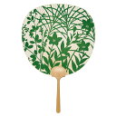 大型透かしうちわ 高級団扇 京うちわ すず風 (緑) 1154 化粧箱付き 天然木