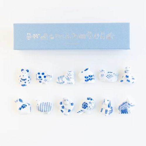 乐天商城 - リサラーソン 波佐見焼 十二支の箸置きセット 干支箸置き LISA LARSON