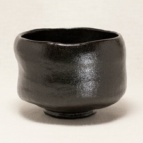 長次郎「カセ釉」写し　黒楽　抹茶碗 〔佐々木昭楽〕
