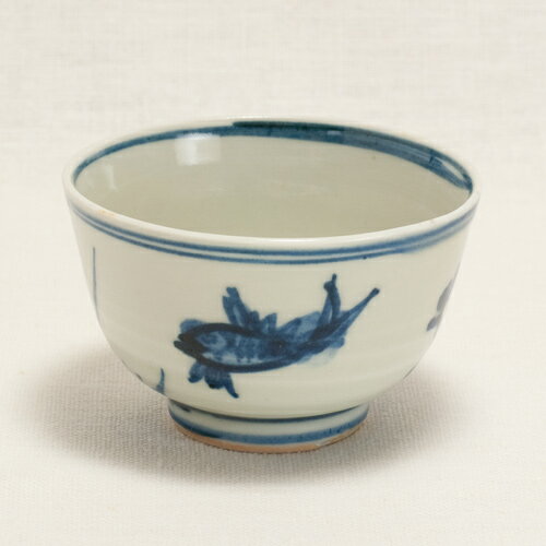 染付魚藻紋　煎茶碗〔清風与平〕
