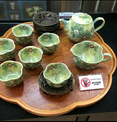 藪椿　煎茶器セット〔陶泉窯〕
