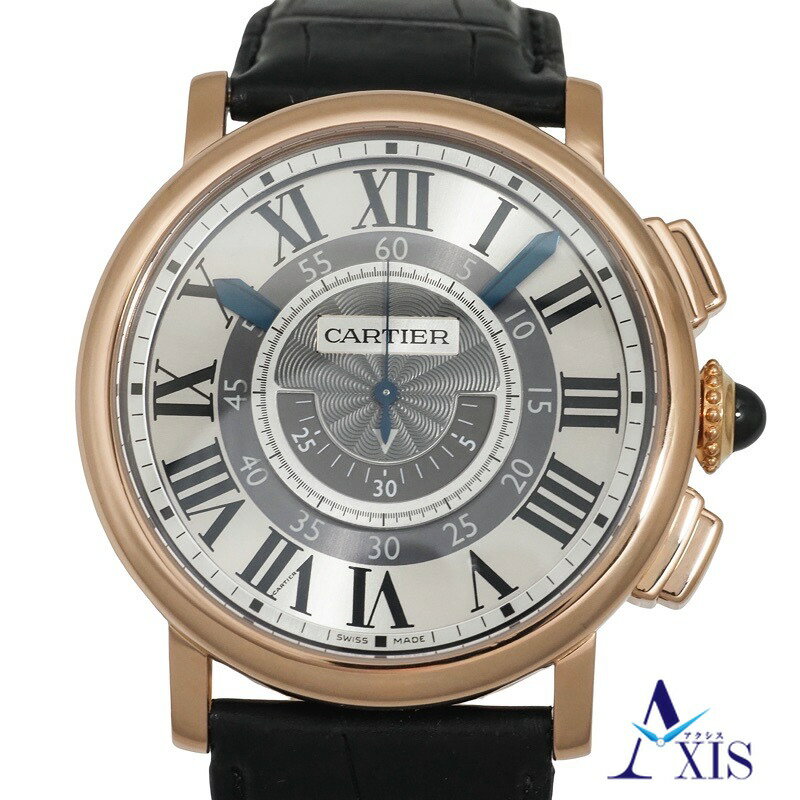 CARTIER カルティエ ロトンド ドゥ カルティエ セントラルクロノグラフ W1555951 腕時計 ピンクゴールド 手巻き シルバー / グレー文字盤 メンズ