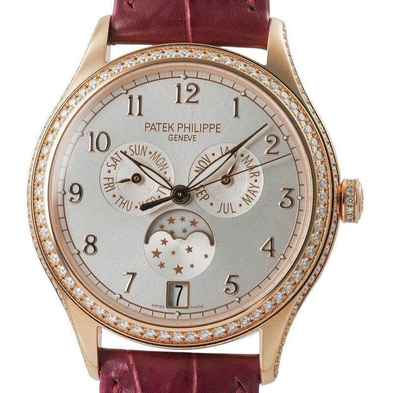 Patek Philippe - PATEK PHILIPPE パテックフィリップ アニュアルカレンダー ムーンフェイズ 4947R-001 腕時計 ローズゴールド 自動巻き シルバー文字盤 レディース