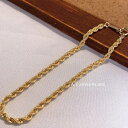 18金 ブレスレット ロープ k18 約3mm幅 18cm 男女兼用 / k18 rope bracelet 18cm