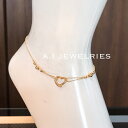 K18 18 I[vn[g ANbg Jbg {[ fUC K18 open heart cut ball anklet 23.5cm