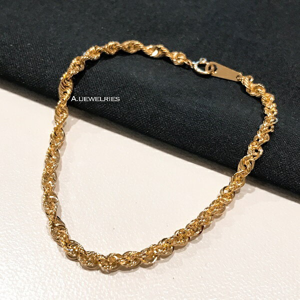 k18 18 VCj[[v uXbg 20Z` 3.5mm  / k18 shiny rope bracelet 20cm