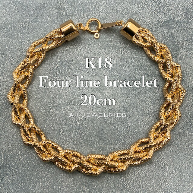 18 4C uXbg 20cm / K18 Four line bracelet 20cm iԁFkb-4line20