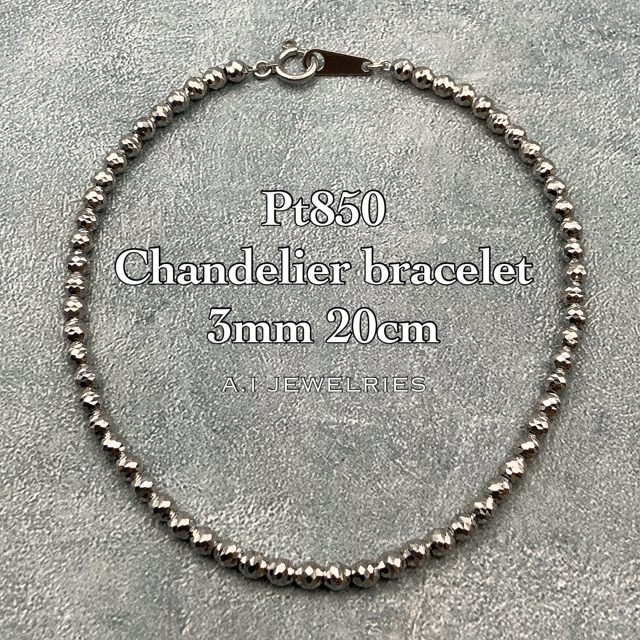 v`i850 3mm VfA uXbg 20cm / Pt850 Chandelier bracelet 3mm 20cm iԁFpb-3mcd20