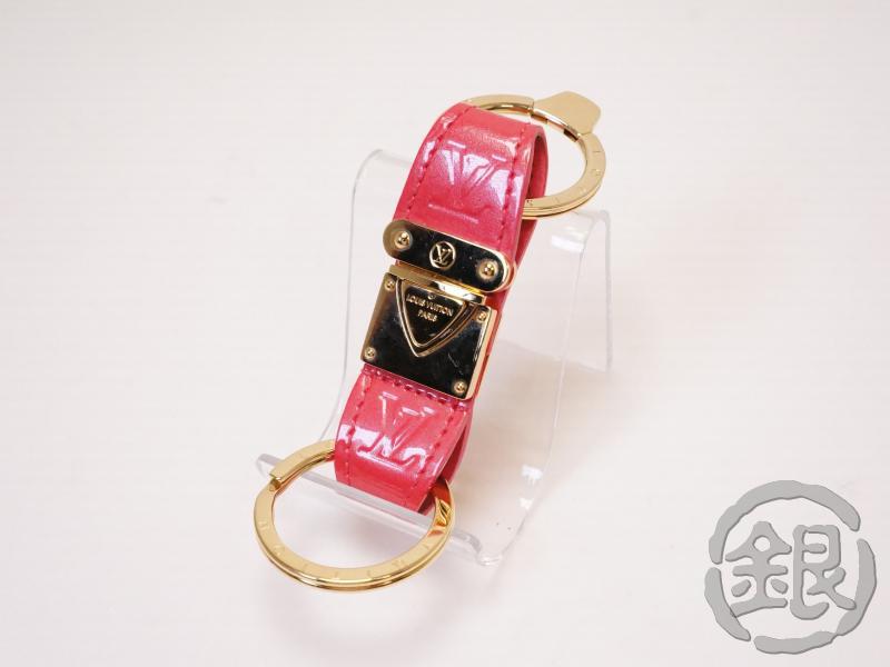 キーホルダー・キーケース, キーホルダー 5,000off Louis Vuitton Vernis Framboise Pink Porte Cles Vallee Key Ring M91949 210703 GINZA-JAPAN LV