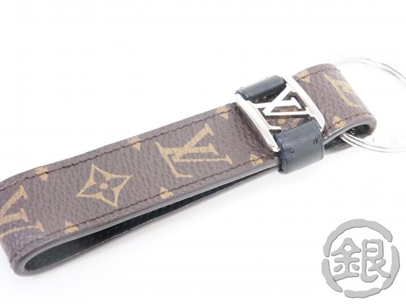 “5,000円offクーポン発行中”【中古】ルイヴィトン　モノグラムマカサー　ドラゴンヌ　キーリング　キーホルダー　 AUTHENTIC PRE-OWNED LOUIS VUITTON MONOGRAM MACASSAR LV DRAGONNE KEY RING METAL LOGO M62709　GINZA-JAPAN