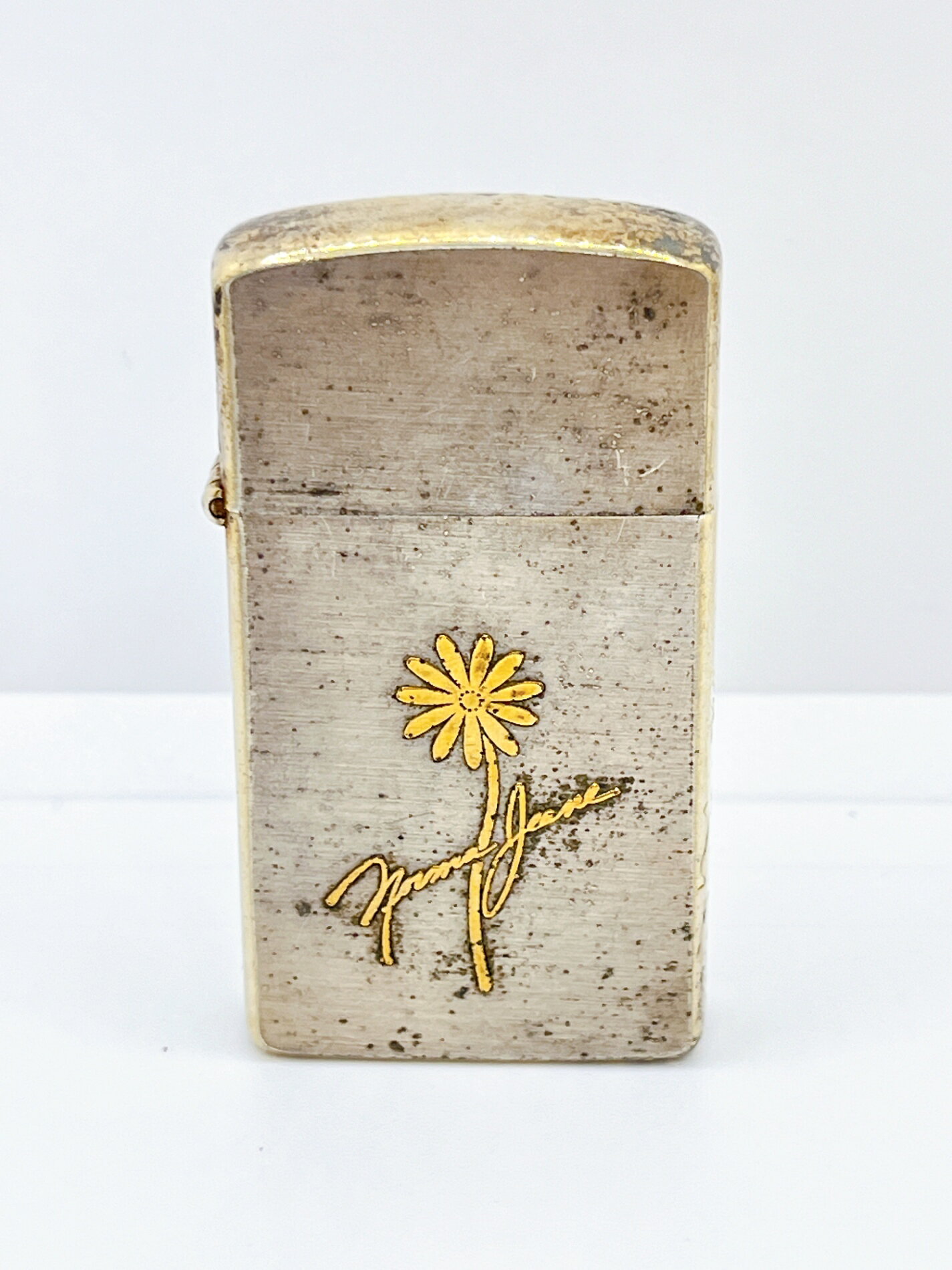 【卸価格!!】ZIPPO/ジッポー　オイルライター　スリムタイプ　シルバー/ゴールド　ヴィンテージ　アンティーク　YY065