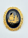 【卸価格!!】LIMOGES CASTEL/リモージュキャッスル ブローチ/コサージュ ゴールド/ブルー FRANCE/フランス パーティー ワンポイント アンティーク SH367