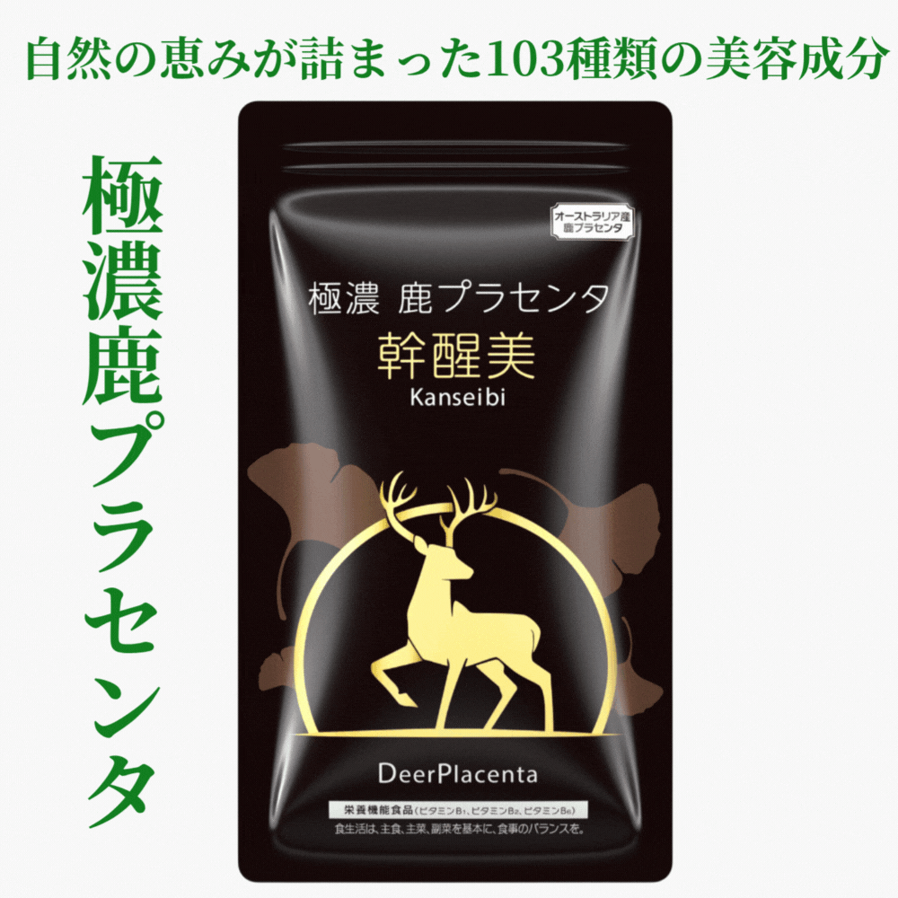 幹醒美 鹿プラセンタ 美容サプリ プラセンタ パウチタイプ ヒアルロン酸 サプリメント サプリ セラミド アミノ酸 核酸 カルニチン カルシウム ビタミン 美容 健康 父の日
