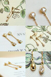 【銀座に実店舗あり!】★GINGER掲載★K18天然ダイヤモンド計0.22ctしずく揺れるピアス【送料無料】【特別価格】18金イエローピンクホワイトゴールド一粒ドロップ雫ギフトプレゼント華奢上品mesangesメザンジュ