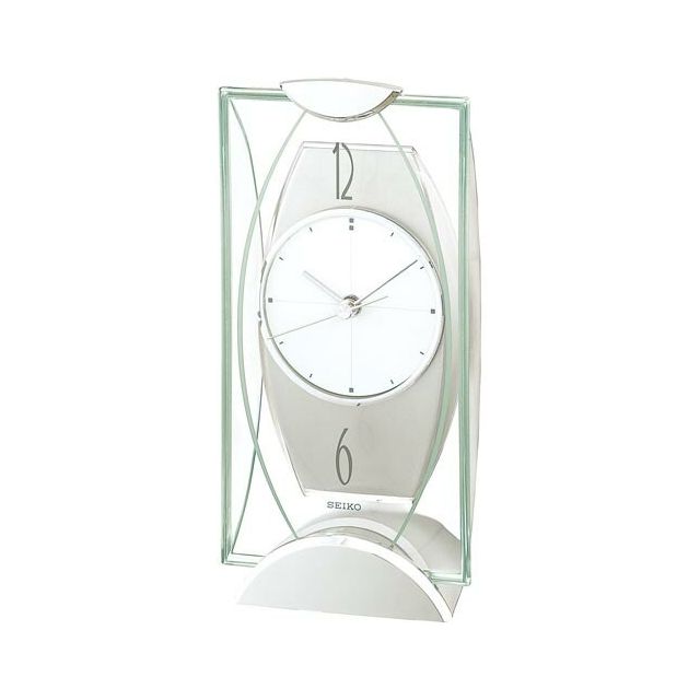【5%OFFクーポン 5月07日(木)09:59迄】SEIKO CLOCK セイコー クロック BZ334S 置き時計 アナログ 銀色メタリック