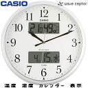 【5月1日ワンダフルデー最大1000円OFFクーポン】CASIO CLOCK カシオ クロック 掛け時計 温度 湿度計 常時点灯機能付き生活環境お知らせ掛時計 パールシルバー ITM-660NJ-8JF wave cepter