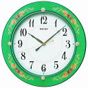 【超ポイントバック祭 最大2000円OFFクーポン17日(日)09:59迄】SEIKO CLOCK セイコー クロック KX220M 掛け時計 電波 アナログ 木枠 緑花柄模様