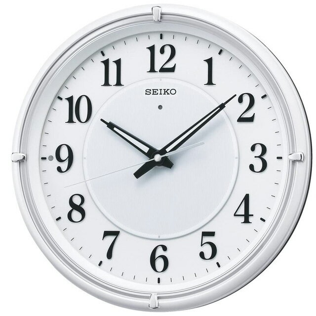 【5％円OFFクーポン★21日(火)09:59迄】SEIKO CLOCK セイコー クロック 時計 ファインライトNEO 自動点灯アナログ電波掛時計(白) KX393W