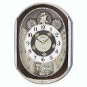 SEIKO CLOCK セイコー クロック RE578B 掛け時計 電波 アナログ からくり 40曲 メロディ 回転飾り 薄金色 パール