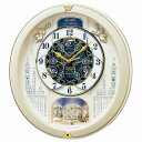 SEIKO CLOCK セイコー クロック RE579S 電波掛け時計 電波 アナログ からくり トリプルセレクション メロディ 回転飾り 薄金色 パール ウェーブシンフォニー 電波時計 電波掛時計 壁掛時計