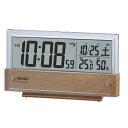 SEIKO CLOCK セイコー クロック SQ782B 置き時計 電波 デジタル カレンダー 温度 湿度 表示 薄茶 木目 模様