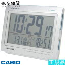 【最大2000円OFFクーポン 4/24 20:00～4/27 9:59迄】CASIO CLOCK カシオ クロック 温度・湿度計・夜見えライト付き 生活環境お知らせ電波クロック シャインシルバー DQL-130NJ-8JF